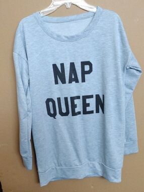 Grey "NAP QUEEN" Graphic Sweatshirt